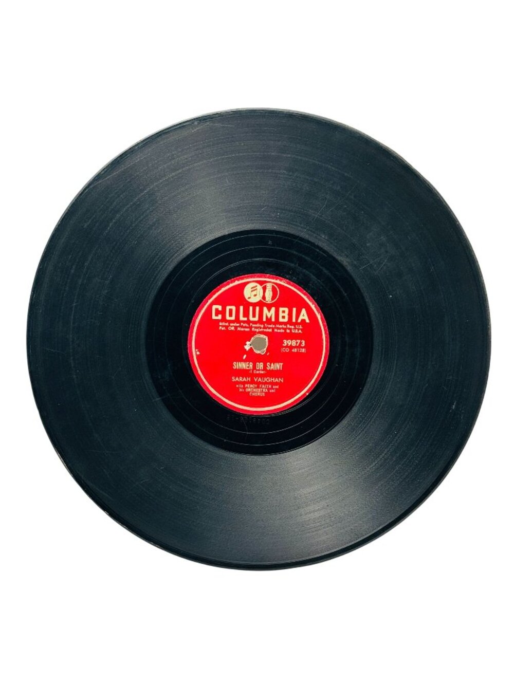 Sarah Vaughan Sinner Or Saint 10 Inch Shellac 78 RPM Columbia 39873 VG Jazz